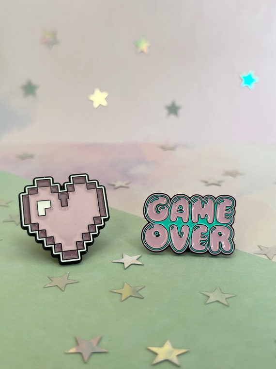 Cute Gamer Enamel Pins, Kawaii Gamer, Desk decor, Cozy Gamer, switch gamer,  Pink Gamer, Kawaii gaming setup, Kawaii Pins