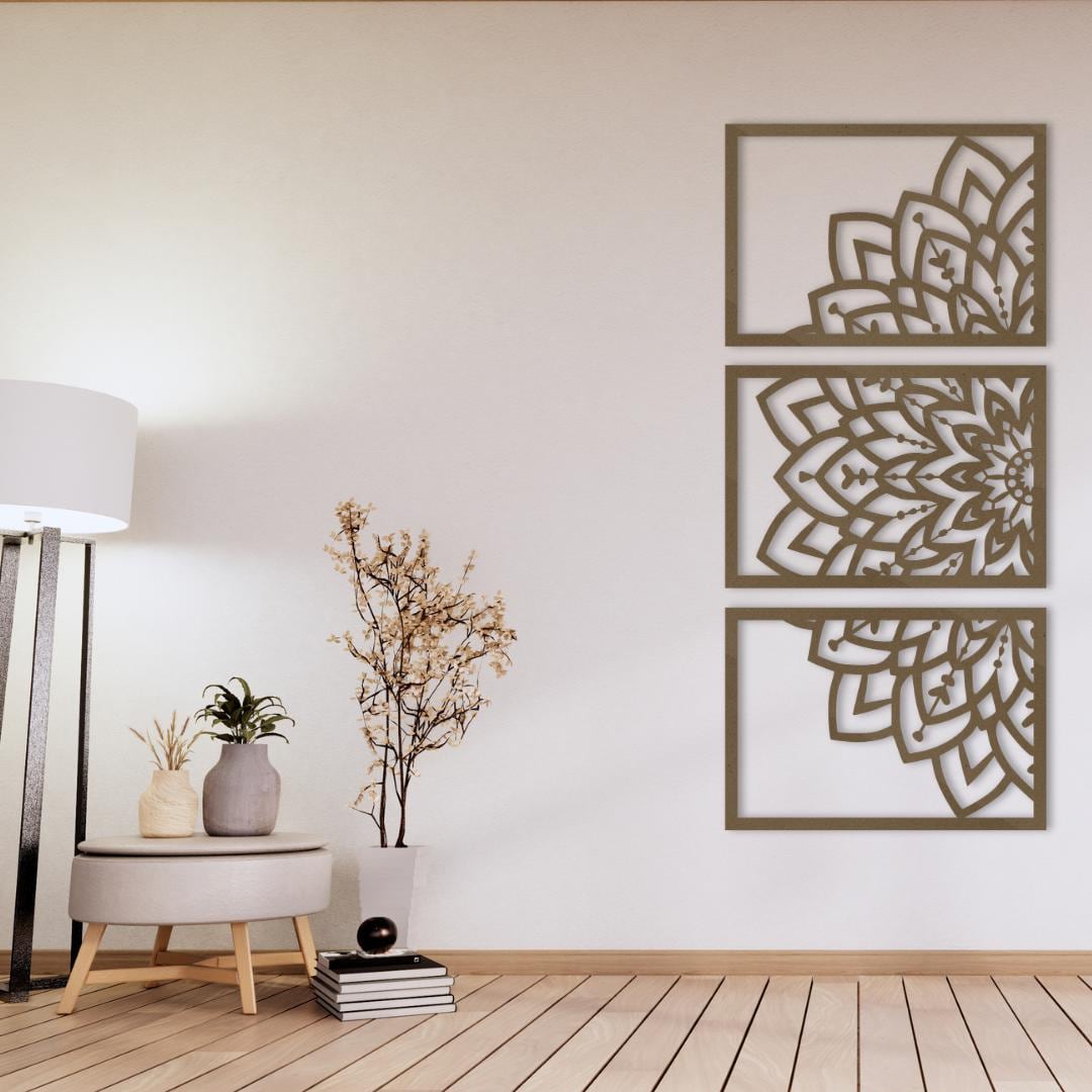Mandala Wood Wall Art: Boho Zen Home Decor, Set of 3 - Etsy