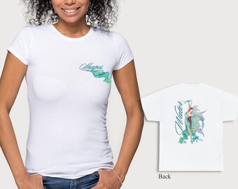 Water Element Shirt, Custom Fae Handmade Fairy Wings Water Shapes Artwork, Four Elemental Tee, Faerie Fantasy, Unisex Heavy Cotton, Bright