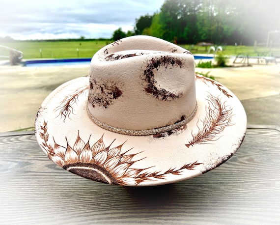 Brim Hat Boho Cowboy Hat Rustic Sparkle Authentic Boho Wide Brim