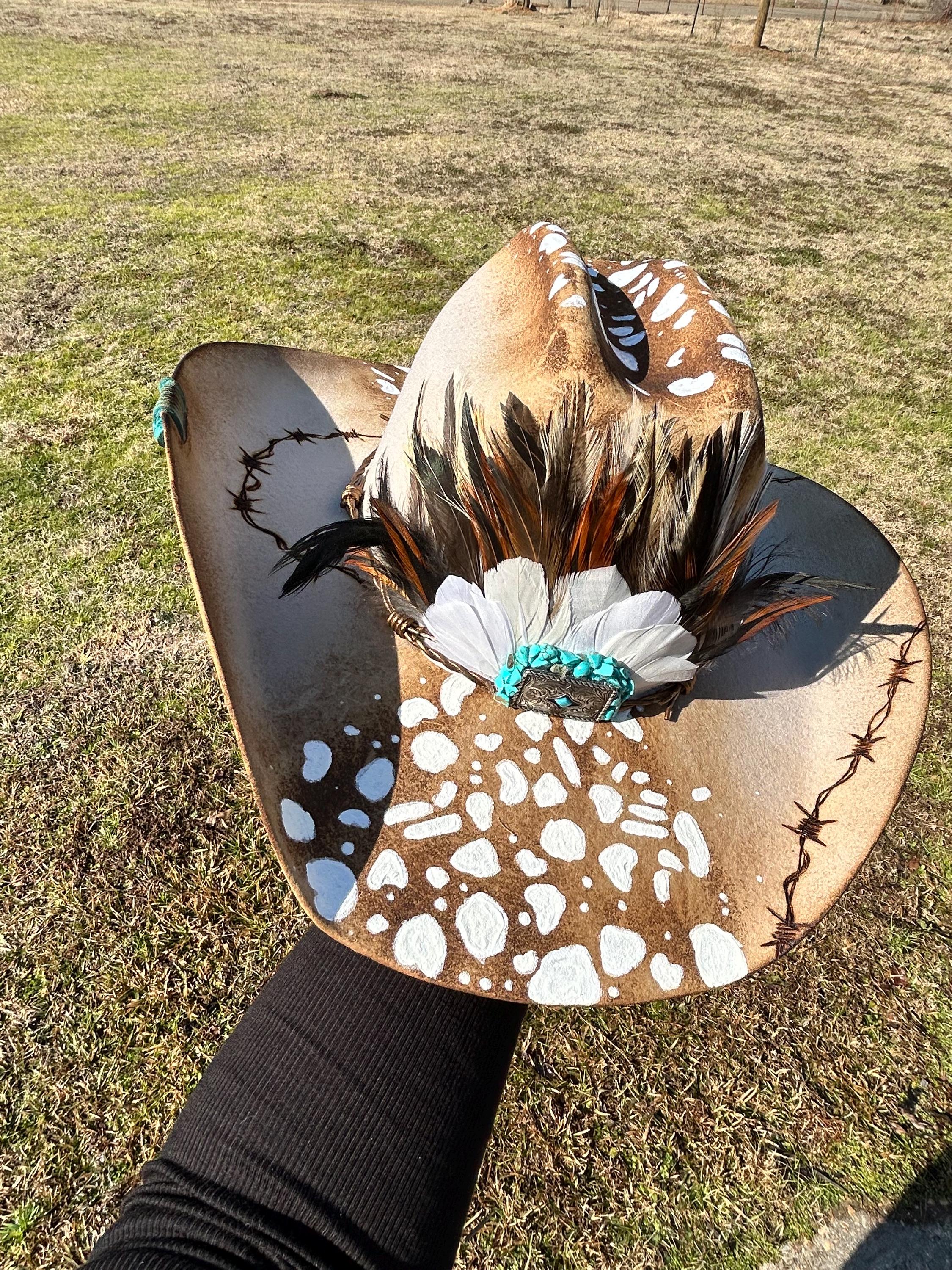 Turquoise Felt Burnt Hat - Etsy