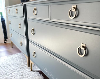 SOLD - Stunning wide Bachelor Chests (40" width) | Oversized Nightstands | Bedside Tables