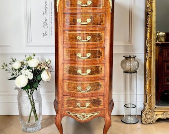 Vintage French Provincial Semainier Chest | Louis XV Style Lingerie Chest | Dresser