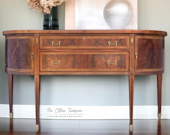 SOLD -Vintage Hekman Copley Flame Mahogany Sideboard | Buffet | Sever