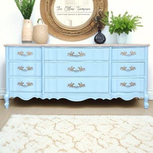 Coastal French Provincial 9-draw dresser | Credenza | Triple Dresser