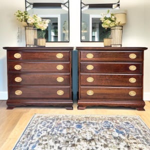 SOLD - Set of Bachelor Chests 38&quot;w | Oversized Nightstands | Bedside tables