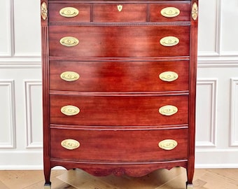 Vintage Federal Mahogany Tall Chest | Chest of Drawers | Dresser