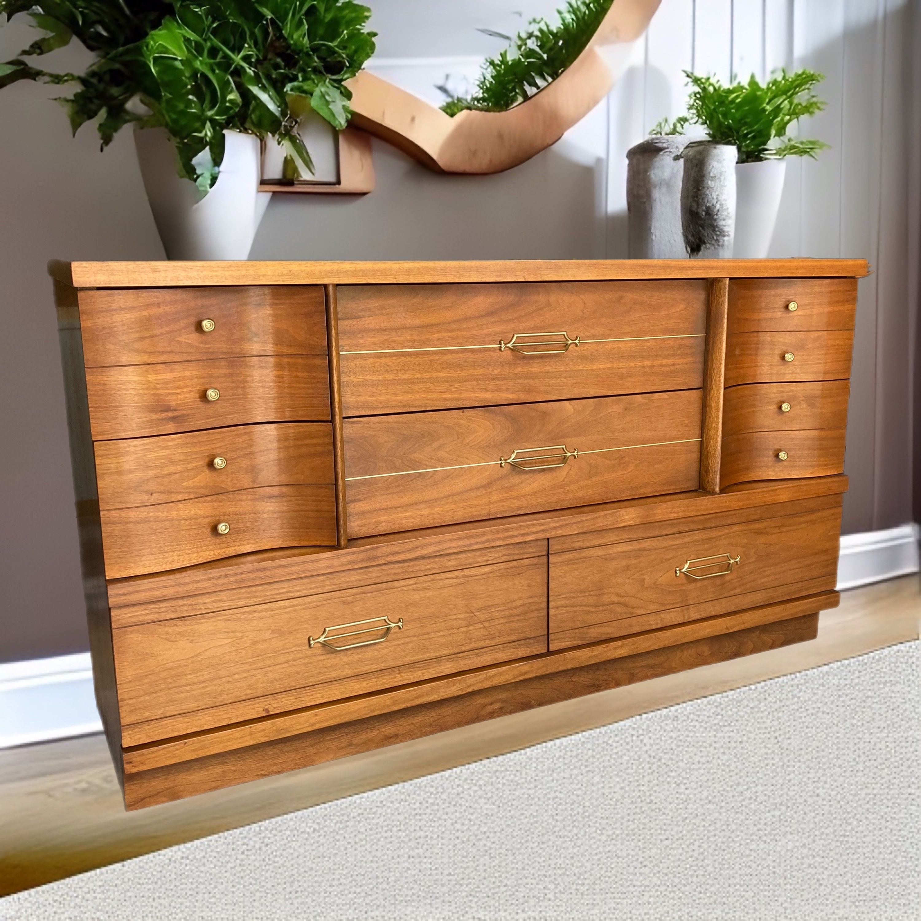 SOLD Vintage MCM Dresser Etsy