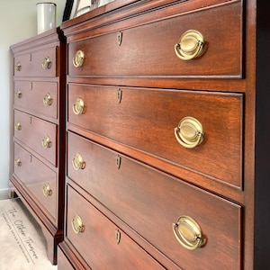 SOLD - Rare Oversized Craftique Bachelor Chests | 100% Solid Mahogany | 40&quot;wide | Nightstands | Bedside tables
