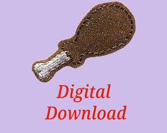 Turkey Leg Thanksgiving Digital Feltie Embroidery Design File ITH