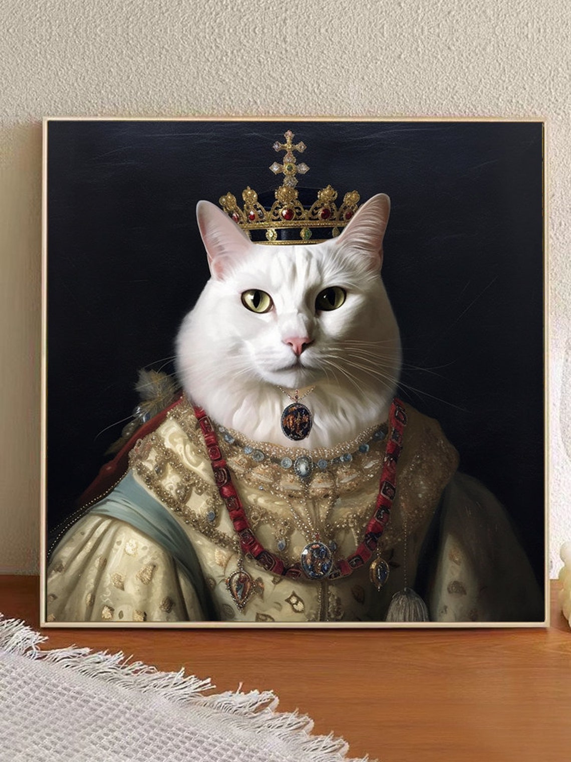 Custom Pet Portrait Royal Pet Portrait King Cat Queen Cat Etsy Canada