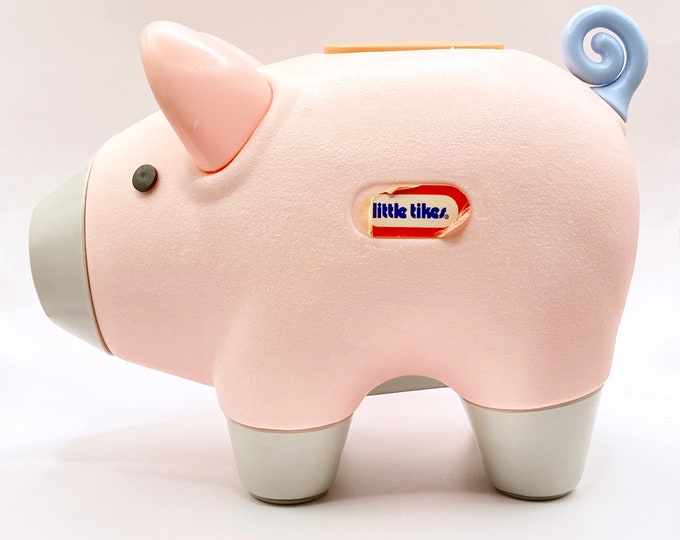 Little Tikes Piggy Bank With Blue Tail, Vintage Etsy