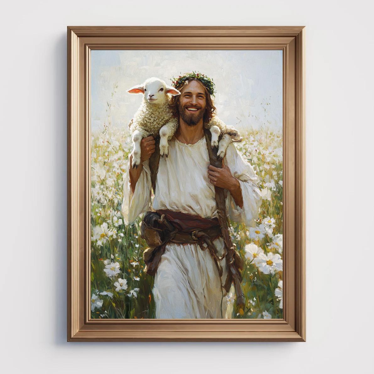 Jesus With Lamb Art Print: LDS Christian Wall Decor (digital Download ...