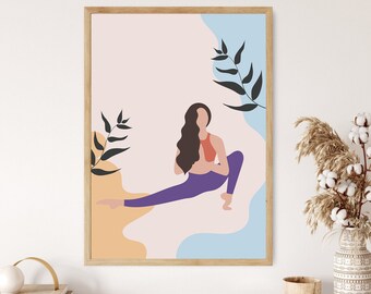 Extended Side Angle Pose Poster, Side Angle Pose, Yoga Poster, Yoga Pose Poster, Yoga Artwork, Yoga Studio Decor, Yoga Wall Decor, Yoga Pose