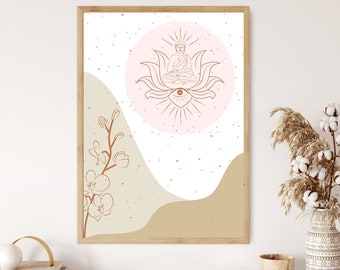 Boeddha poster, Boeddha zen symbool, zen poster, zen muur decor, zen kunst, zen definitie print, zen symbool, over het bed muur decor