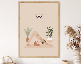 Cat Pose Yoga Poster, Cat Yoga, Yoga Pose, Yoga Poster, Yoga Pose Poster, Yoga Artwork, Yoga Studio Decor, Yoga Wall Decor,Yoga Teacher Gift