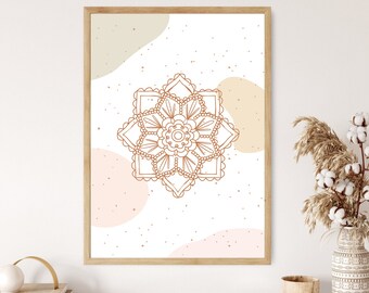 Mandala Zen Symbol, Zen Poster, Zen Wall Decor, Zen Art, Zen Print, Zen Artwork, Zen Home Decor, Over The Bed Wall Decor