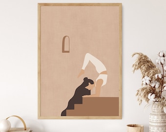 Scorpion Pose Yoga Poster, Vrischikasana Pose, Yoga Poses, Yoga Poster,Yoga Pose Poster, Yoga Artwork, Lotus Decor,Yoga Wall Decor,Yoga Gift