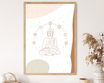 Boeddha zensymbool, zenposter, zenmuurdecor, zenkunst, zendefinitieprint, zensymbool, boeddhaposter, muurdecoratie over het bed