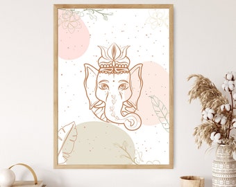 Olifant zen-symbool, zen poster, zen muur decor, zen kunst, zen definitie print, zen symbool, yoga studio decor, over het bed muur decor