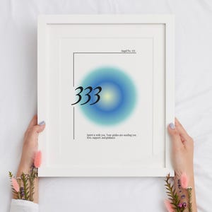333 Angel Number Poster, Printable Wall Art, Minimalist Spiritual Decor, Manifestation Poster, Spiritual Wall Art Print, Numerology Decor