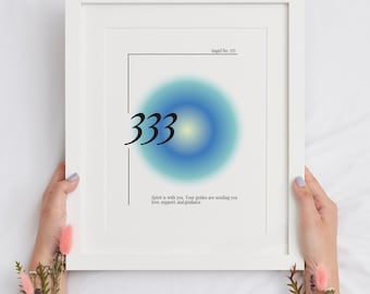 333 Angel Number Poster, Printable Wall Art, Minimalist Spiritual Decor, Manifestation Poster, Spiritual Wall Art Print, Numerology Decor