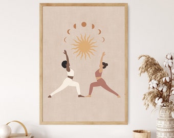 Warrior 1 Pose Yoga Poster, Virabhadrasana Pose, Yoga Pose, Yoga Poster, Yoga Pose Poster, Yoga Art, Yoga Artwork, Yoga Studio,Yoga Wall Art