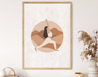 High Lunge Pose, Utthita Ashwa, Yoga Poses, Yoga Poster, Yoga Pose Poster, Yoga Artwork, Yoga Studio Decor, Yoga Teacher Gift