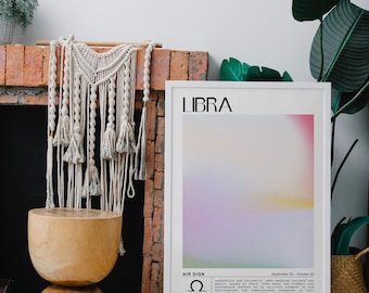 Libra Zodiac Sign Poster, Minimalist Astrology Print, Digital Download Wall Art, Aesthetic Astrology Poster, Libra Birthday Gift Idea