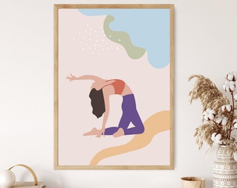 Camel Pose Yoga Poster, Ustrasana Yoga Pose, Yoga Poster, Yoga Pose Poster, Yoga Artwork, Yoga Studio Decor, Yoga Wall Decor, Yoga Poses