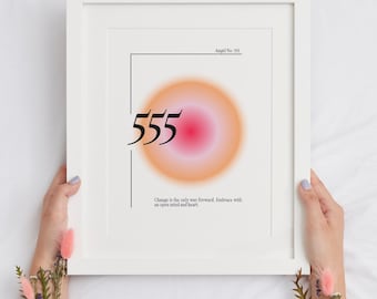 555 Angel Number Poster, Positive Affirmation Decor, Spiritual Numerology Poster, Spiritual Change Poster