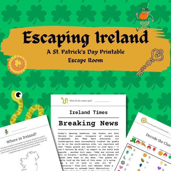 Escaping Ireland: A Printable St. Patrick’s Day Escape Room for Kids and Families