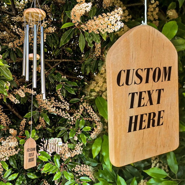 Custom Text Wind Chime, Personalized Gift, Wind Chime, Patio Decor, Wind Chime Meditation, Pet Loss, New Home Gift, Couples Gift