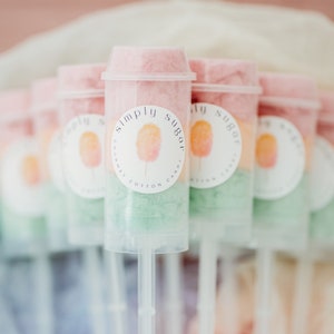 Push Pop Cotton Candy Party Favors - Gourmet Cotton Candy - Birthday Party - Baby Shower - Bridal Shower - Personalized Party Favor