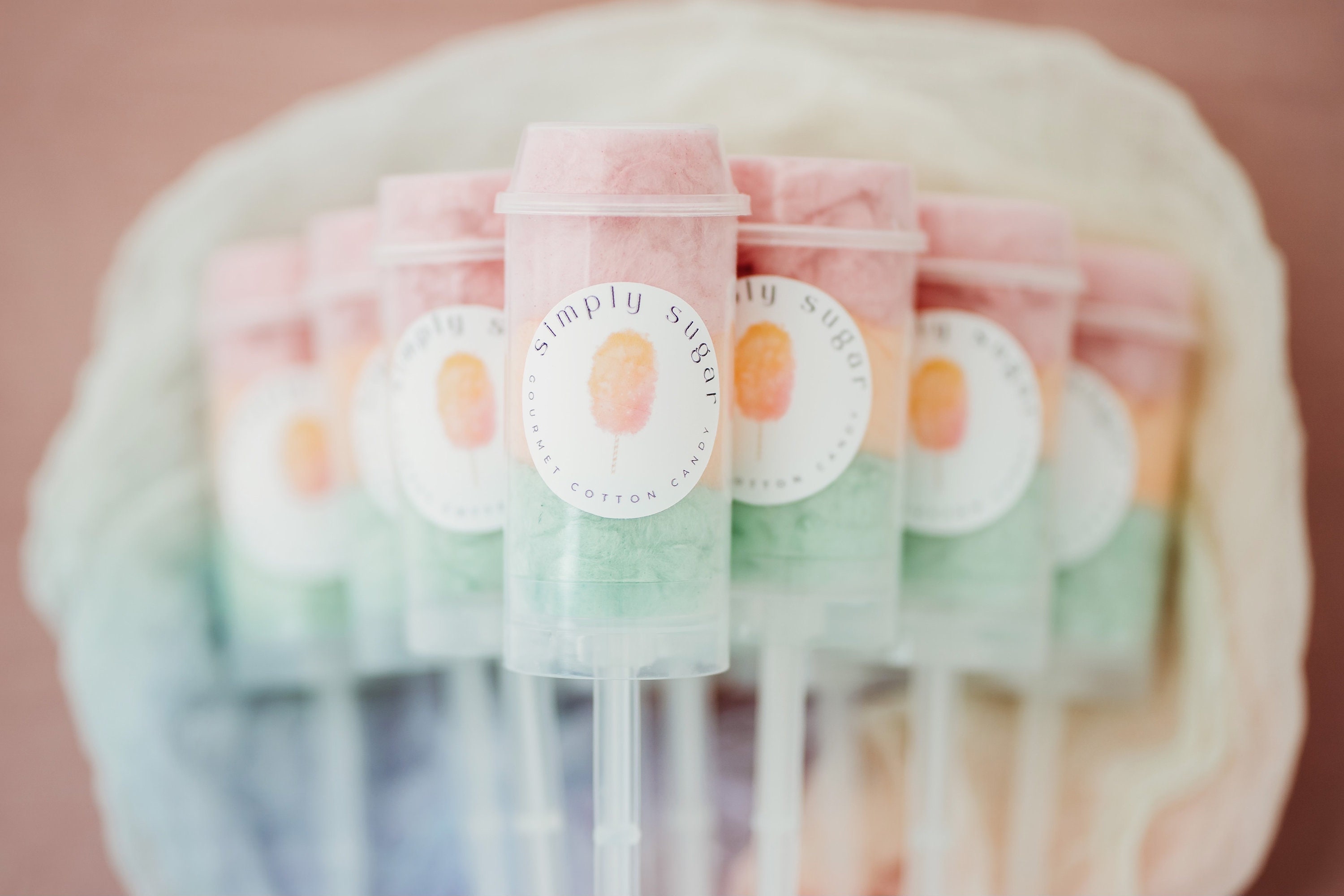 Push Pop Cotton Candy Party Favors - Gourmet Cotton Candy - Birthday Party - Baby Shower - Bridal Shower - Personalized Party Favor