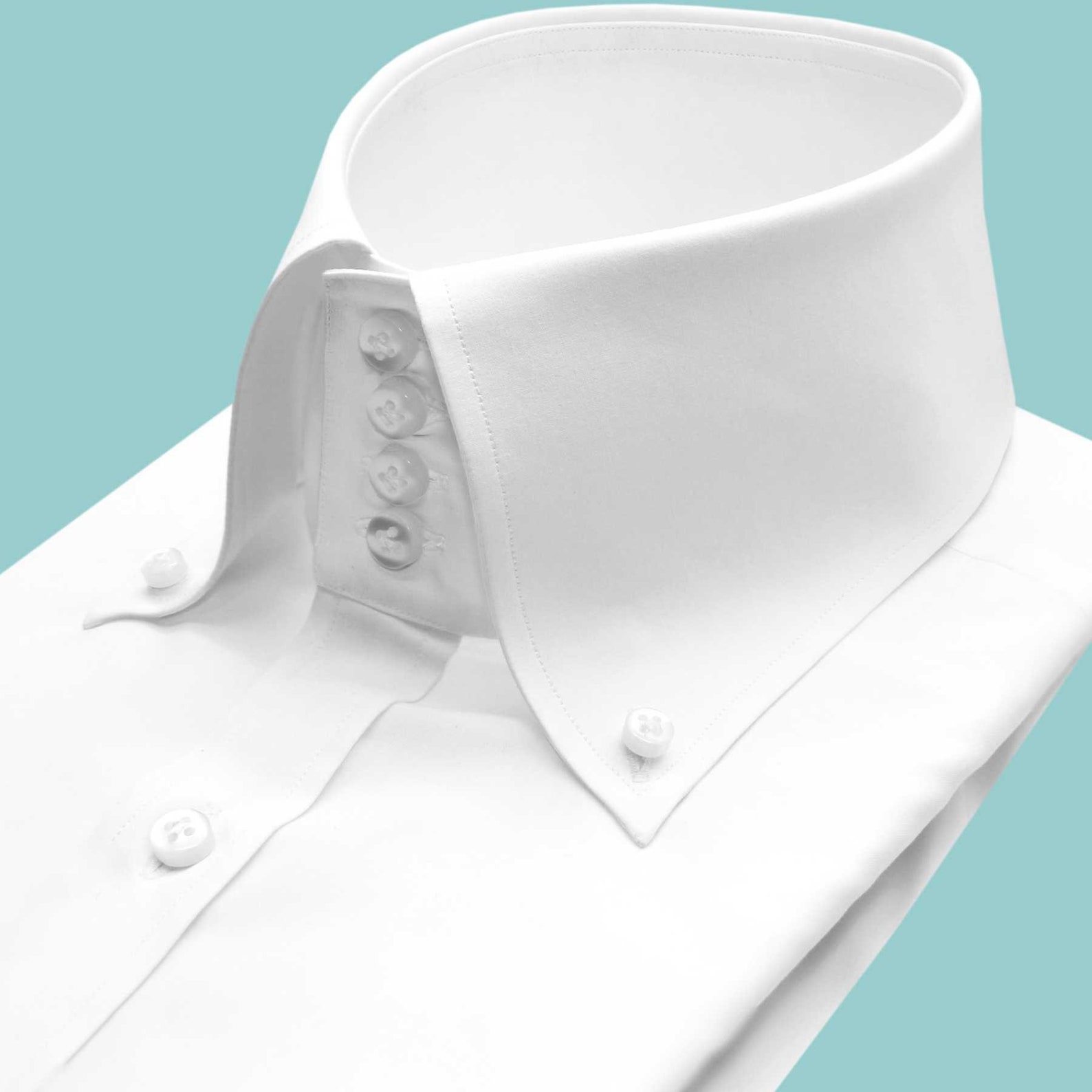 White Button Down Collar Shirt for Men Gift High Collar Shirt High Neck