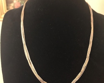 VTG Sterling Silver multi-strand necklace jewelry 10.3 grams 17” Long