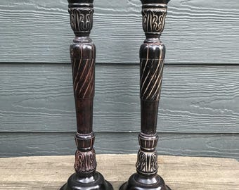 Portavelas vintage Southern Living GARRITY HOUSE de 38 cm (15 pulgadas), acabado bronce envejecido.