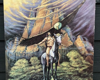 Flying Native American Indian Art Print Stephen Mancuso Mancusi 1995 Litho USA