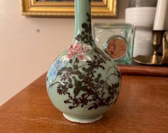 有田焼 青磁花瓶 香山窯 手彫花器 - Etsy 日本