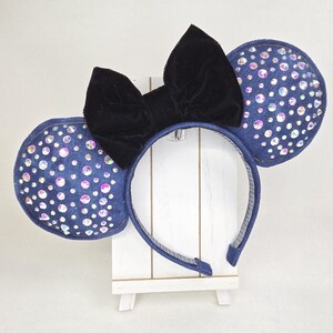 Mickey Mouse Ears Disney Headband Denim & Diamonds Inspired  display picture 2