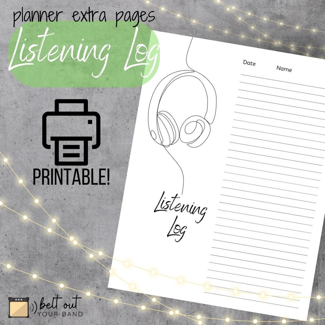 Printable Listening Log - Etsy