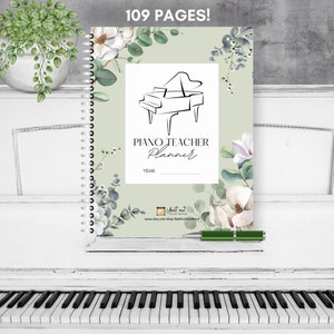 Piano Teacher Printable Planner - Green Floral