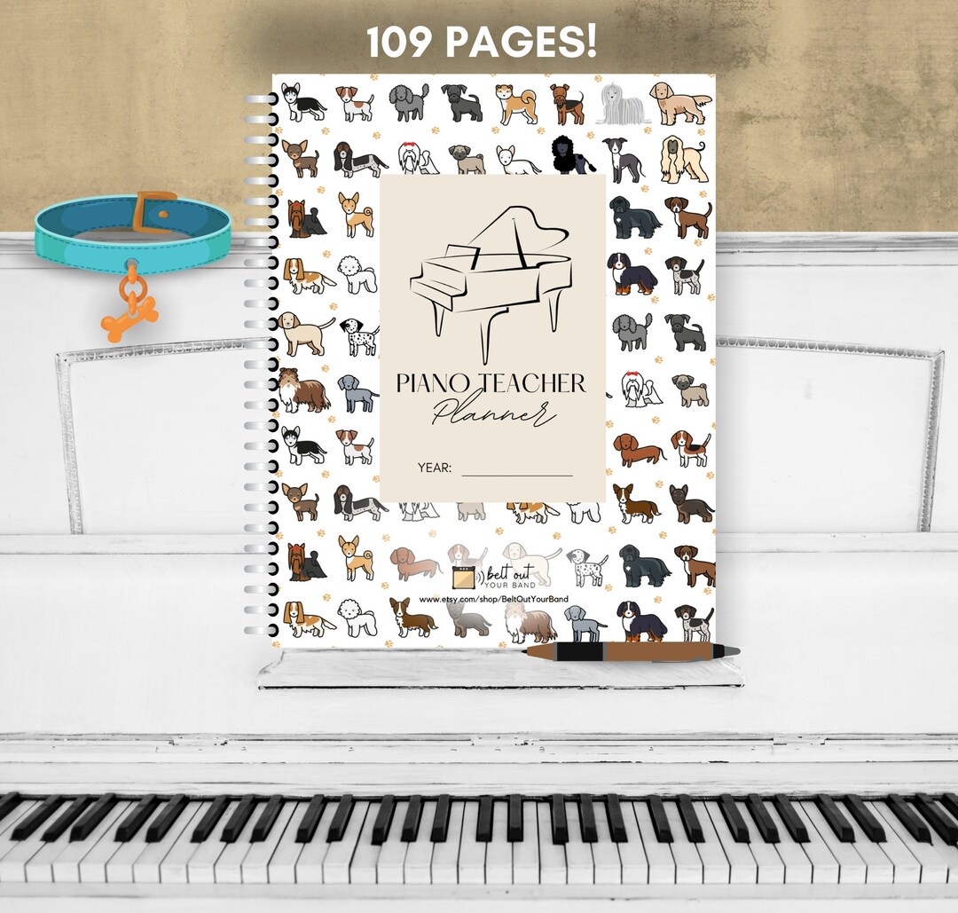 Piano Teacher Printable Planner - Pups - Etsy