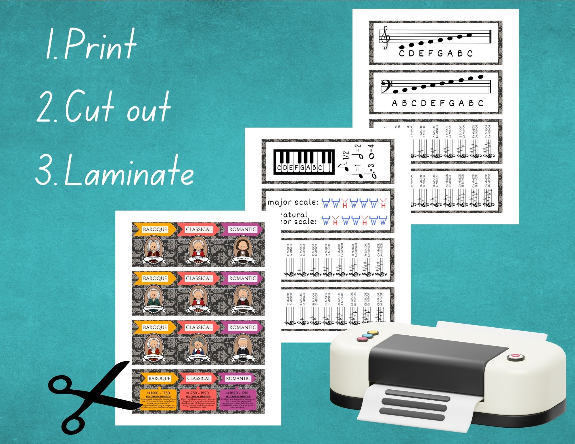 Printable Piano Student Bookmarks - Composer Explorer| Laminate for a ...