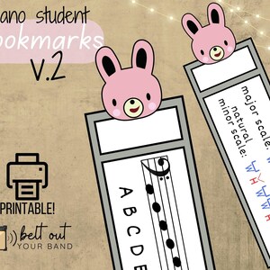 VERSION 2: Printable Piano Student Bookmarks
