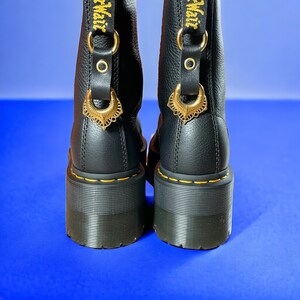 GOLD and LEATHER boot charm Bijoux pour chaussure cuir et doré Dr. Martens style-Boots charm image 1