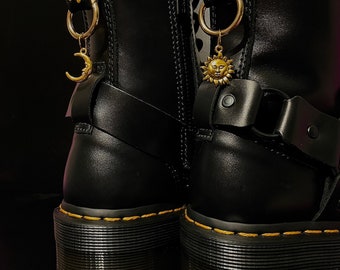 SUN AND MOON (gold) - Bijoux pour chaussure soleil et lune (doré) - Dr. Martens style-Boots charm