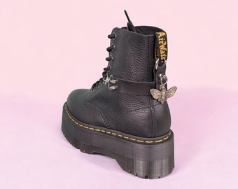 LEDEREN BUTTERRLY laarzen HARNESS - Lederen en vlinderschoenharnas - Dr. Martens-stijl - Schoenaccessoire