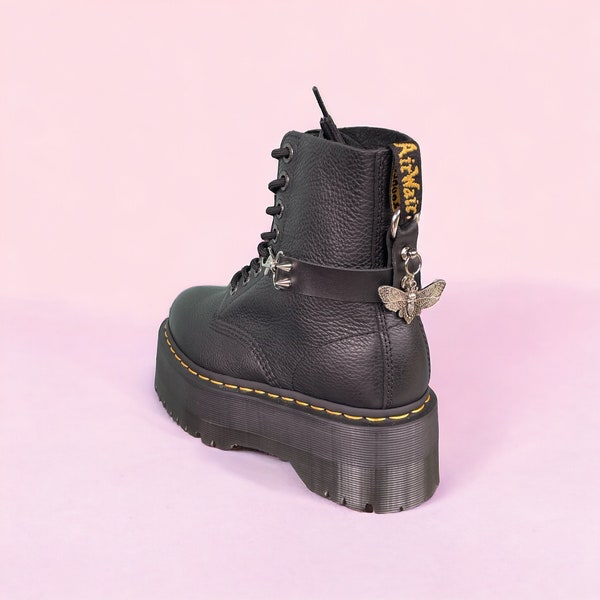 LEATHER BUTTERRLY boots HARNESS - Harnais pour chaussure cuir et papillon  - Dr. Martens style  - Accessoire pour chaussures